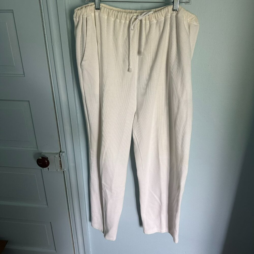 Karen Scott II White Drawstring Pants 1x